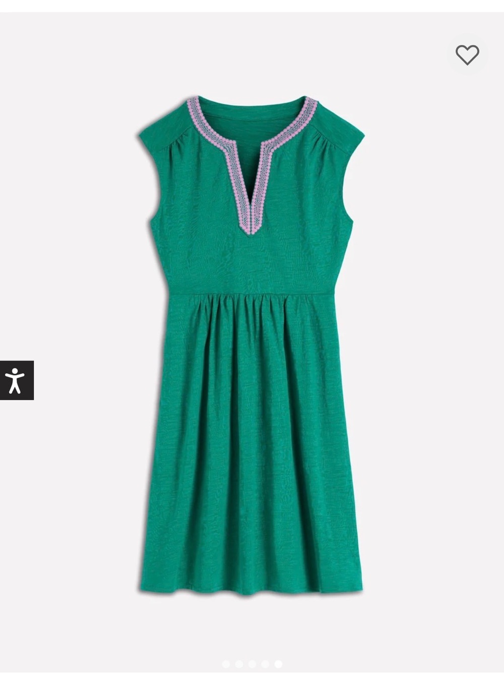 Boden May Embroidered Short Dress - teal